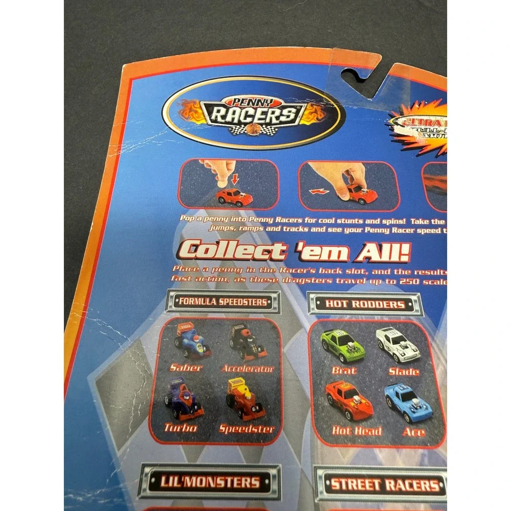 Penny Racers Vortexers‎ Toy Cars Kids Unisex OS Multicolor Pull-Back 4-Pack 2002